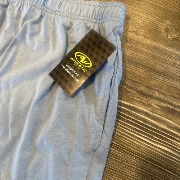 Athletic Works Tri Blend Active Lounge Shorts Men's Large Blue 9 Inseam NWT - Picture 5 of 8